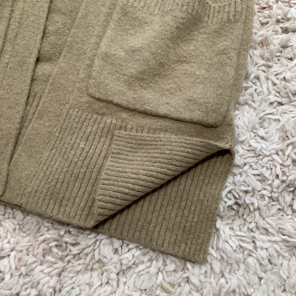 GoodThreads Camel/Tan Open Cardigan With Pockets - Picture 4 of 11